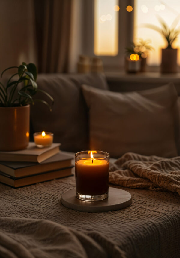Amber Hearth Candle